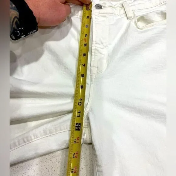 Frame Le Palazzo Crop Wide Leg/Flare Frayed Hem Jeans 32x28 Stretch Denim LNWT - Picture 7 of 11